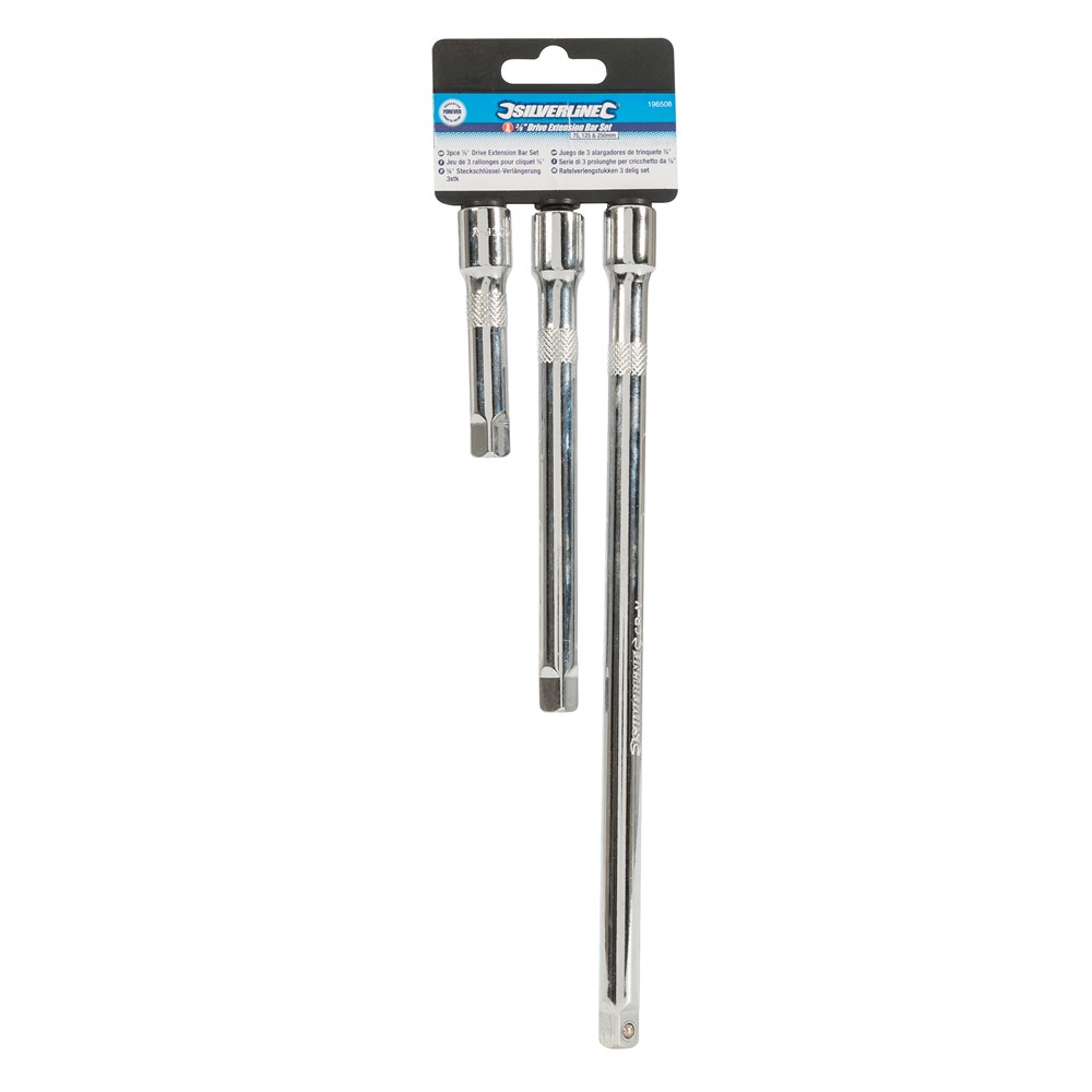 3 Piece 1/4" Square Drive Extension Bar Set - Image 2