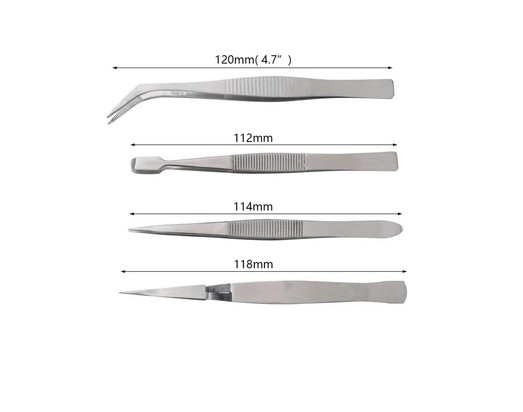 Stainless Steel Tweezer Set of 4 - Image 2