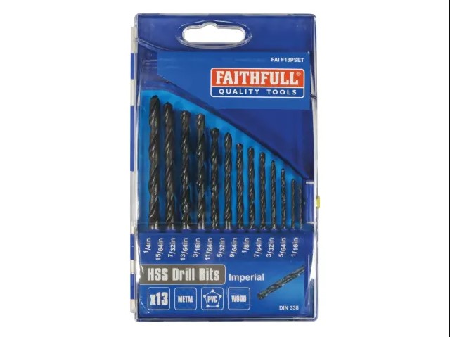 13 Piece HSS Drill Set Imperial 1/16" - 1/4"