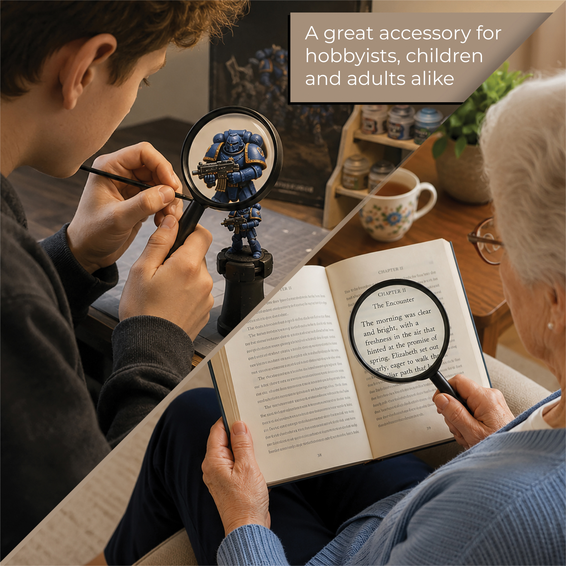 Hand Magnifying Glass 65mm 5 x Magnification - Image 3