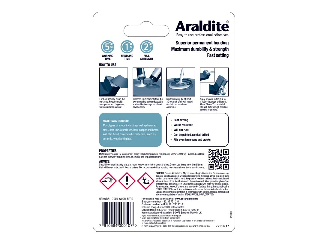 Araldite 5 Min Steel 2 x 15ml - Image 3