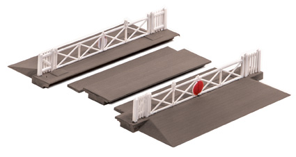 Ratio N Gauge Level Crossing with Gates 234