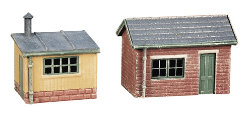Ratio N Gauge Lineside Huts (1 wooden, 1 brick) 237