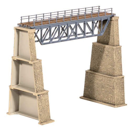 Ratio N Gauge Steel Truss Bridge with Stone Piers 240
