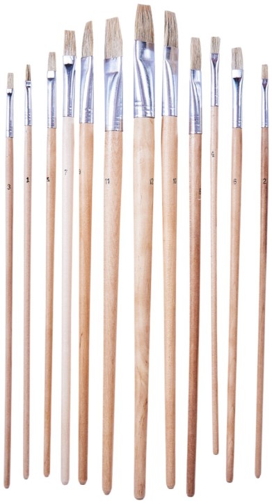 12 Piece Modellers Flat Brush Set