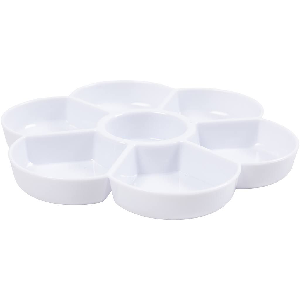 Plastic Daisy Palette with 7 Wells 17cm Dia - Image 2