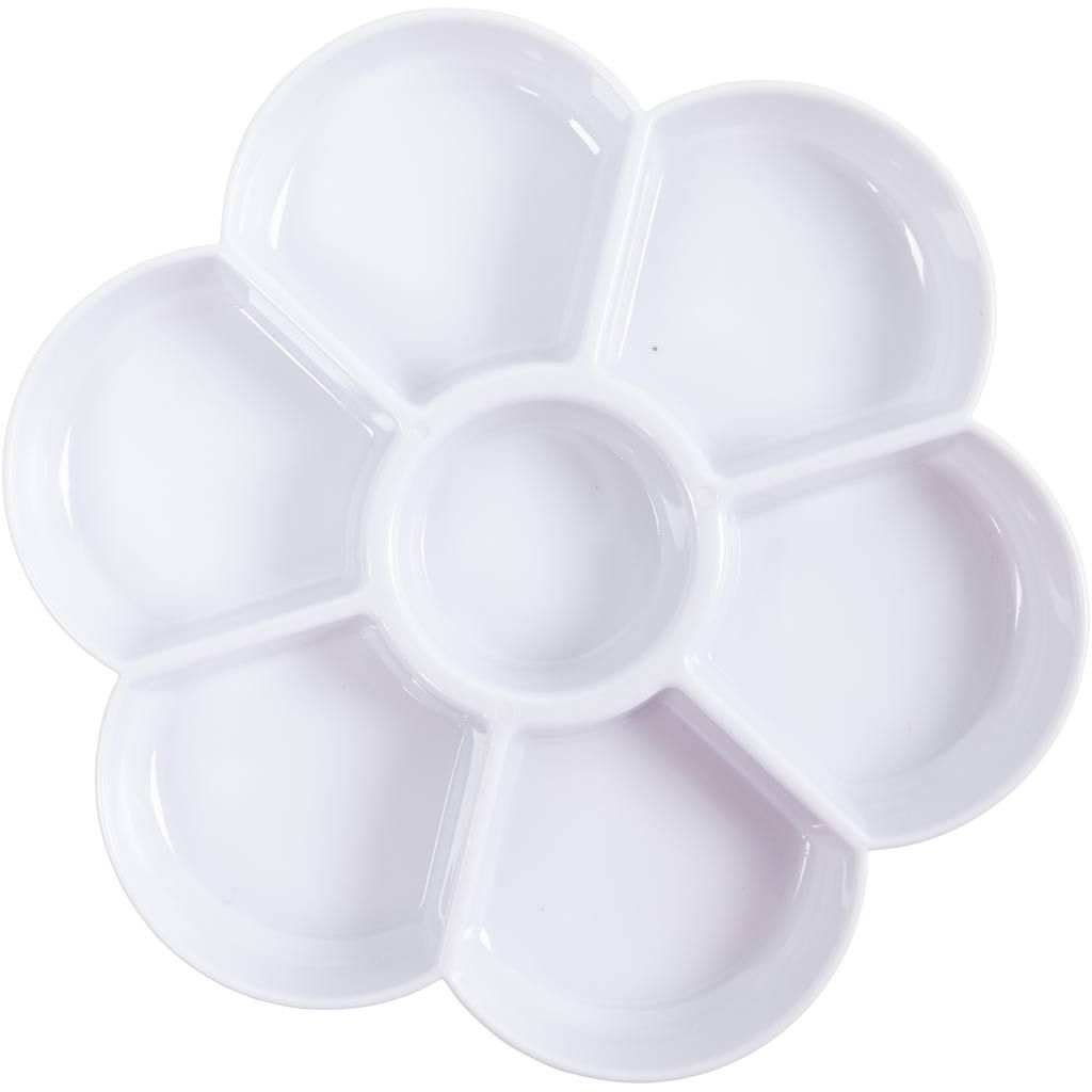 Plastic Daisy Palette with 7 Wells 17cm Dia - Image 3