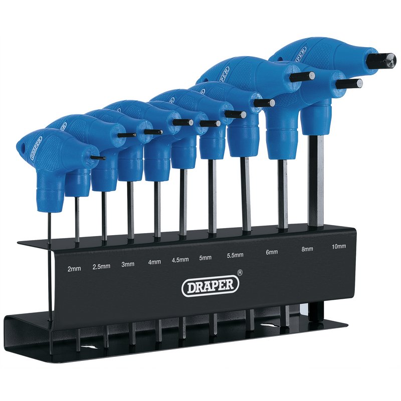 Draper Metric T-Handle Hexagon Key Set 10 Piece - Image 2