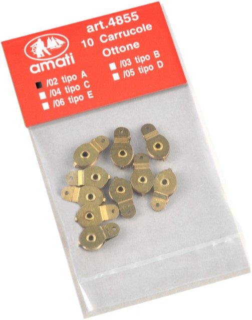 Mini Brass Pulley Block 6mm (Fixed Eye) - Image 2