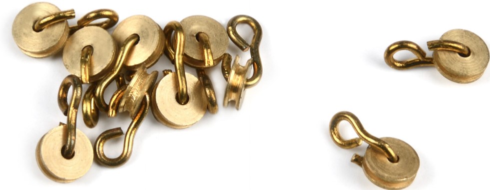 Mini Brass Pulley Block 4mm Fix