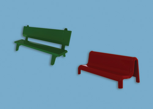 Peco Modelscene N Gauge Platform Seats Green 5180