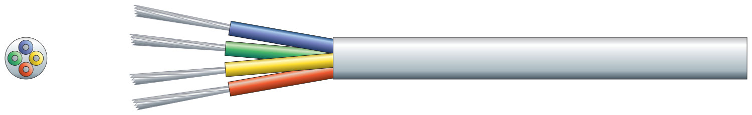 4 Core Signal Cable White