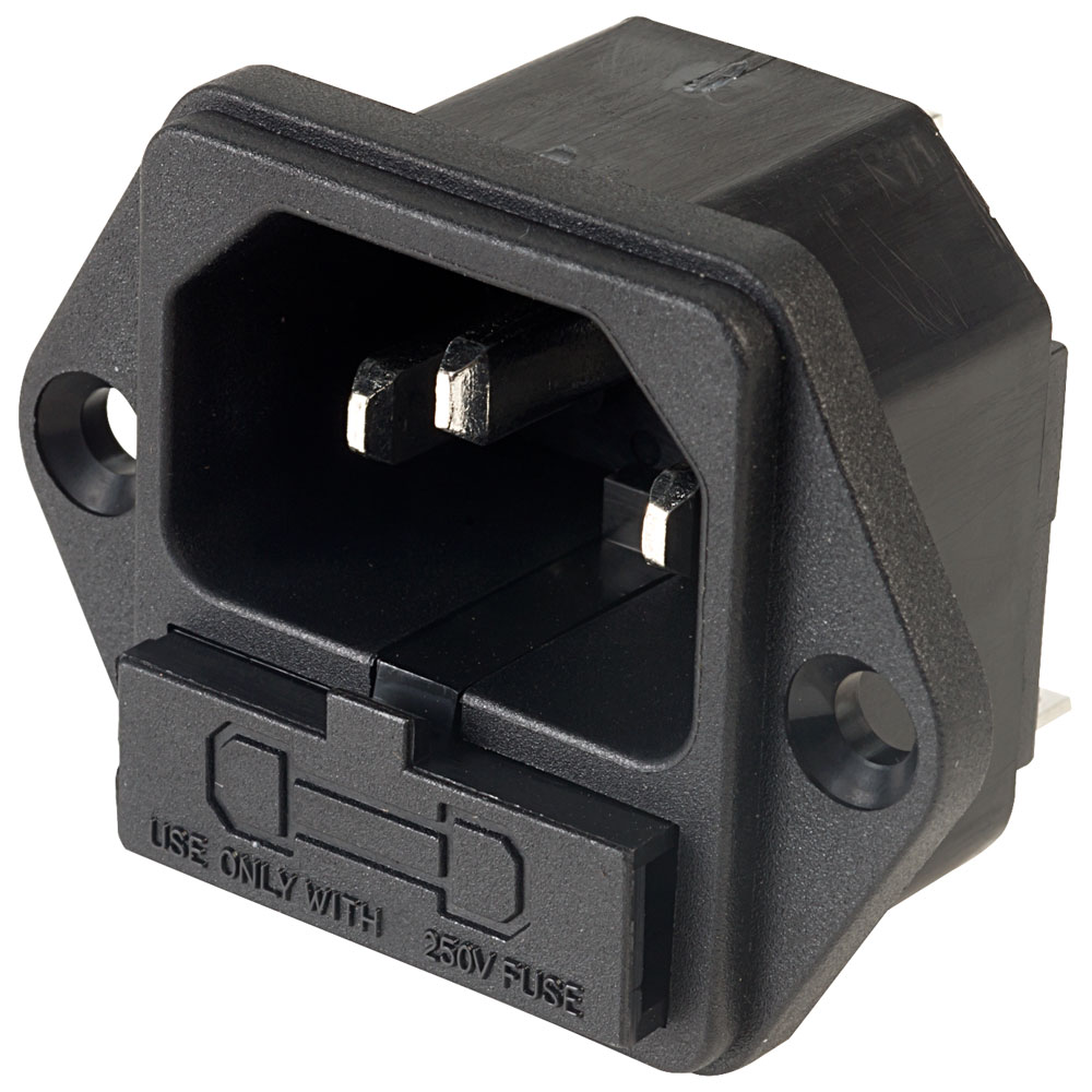 IEC Mains Inlet Plug Fused (2.8mm)