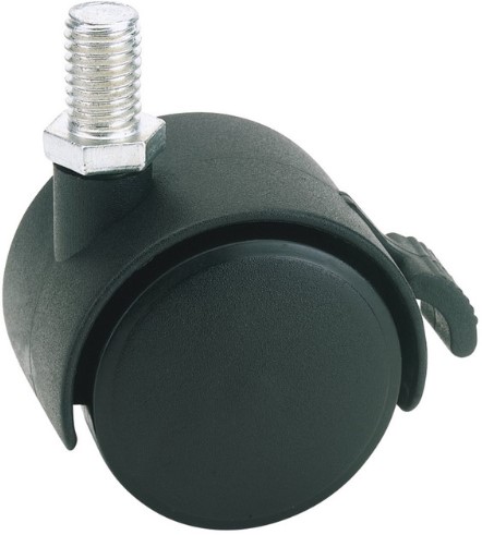 Twin Nylon Bolt Castor + Brake 40mm 25kg