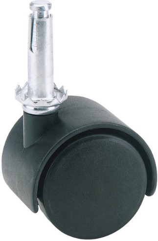 Twin Nylon Swivel Plug Castor 40mm 25kg