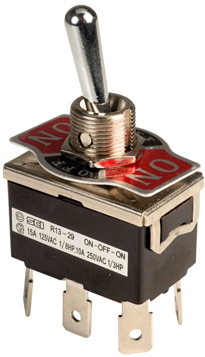 Std Toggle DPDT C/Off On-Off-On 10A