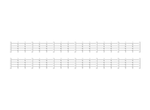 Ratio OO/HO Lineside Fencing White 4 Bar 424