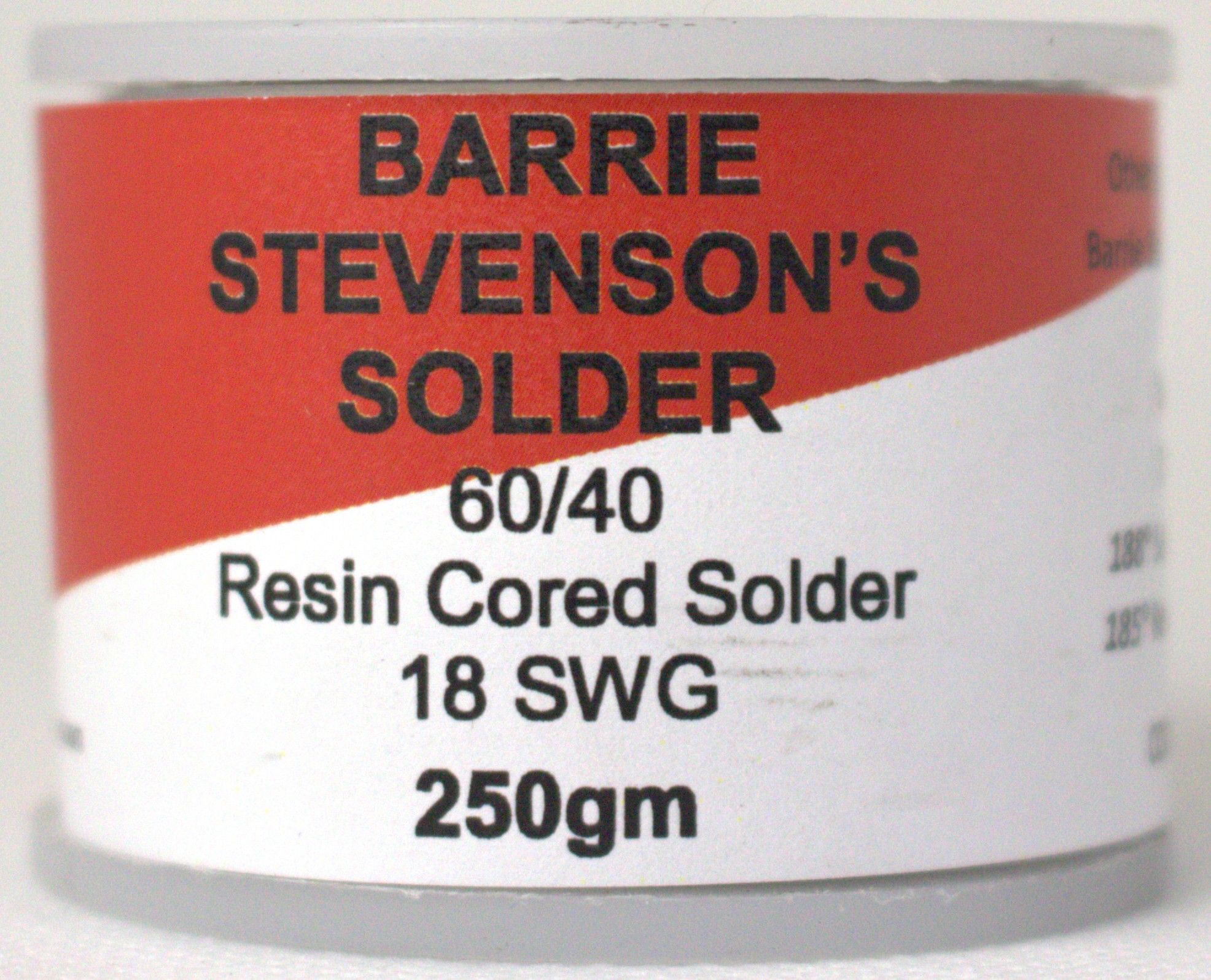 Barrie Stevenson's 185°C 60/40 Tin/Lead R/Cored Solder 18swg/1.2mm