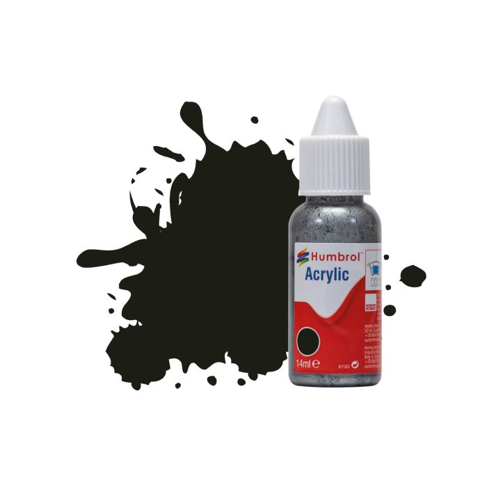 Humbrol No 163 Dark Green Satin Acrylic Paint (14ml)