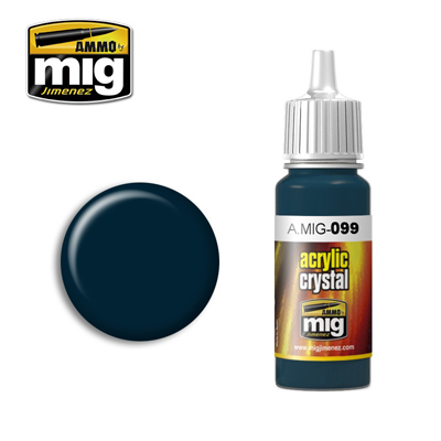 MIG Ammo Acrylic Paint 17ml Crystal Black Blue