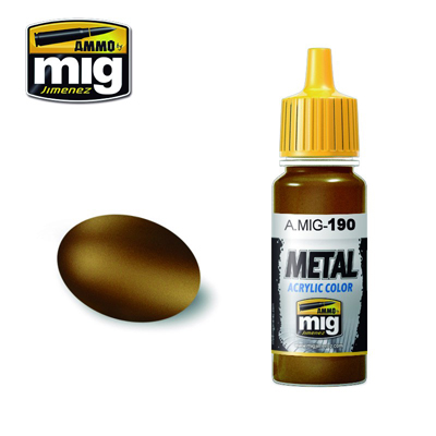 MIG Ammo Acrylic Paint 17ml Old Brass