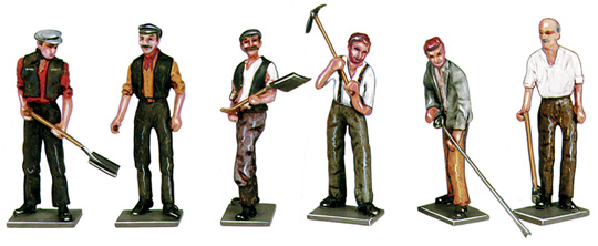 Peco O Gauge Workmen with Tools (Cast White Metal) Pack of 6
