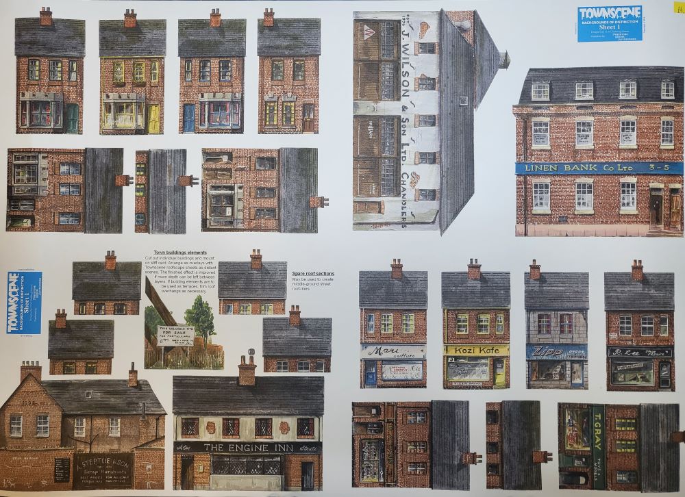 TOWNSCENE 4mm/OO Small Shops & Houses Backscene Sheet No1