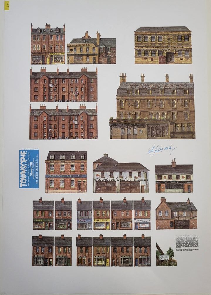 Townscene 2mm/N Town Buildings 1 backscene Sheet NB